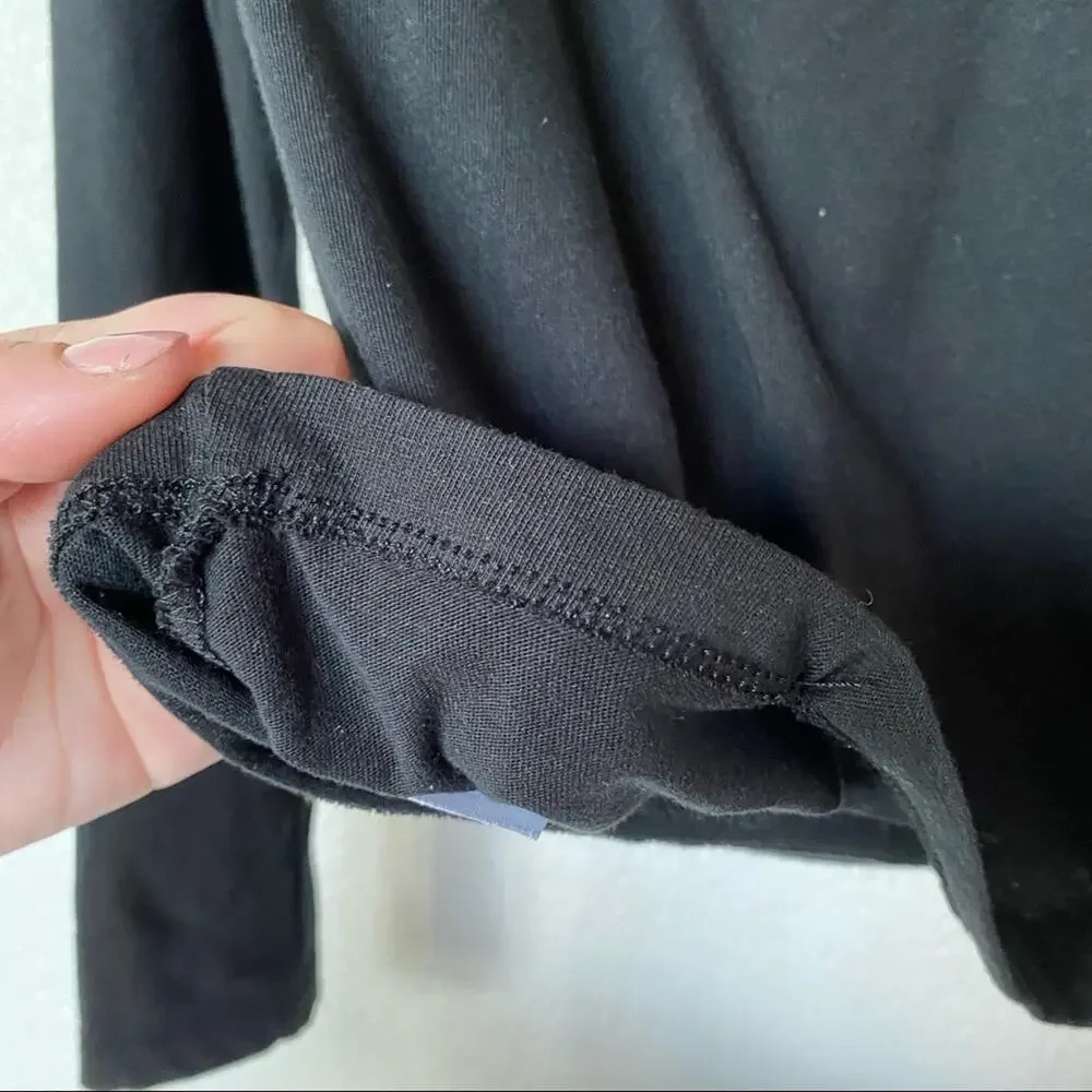J. Crew Long Sleeve Crewneck Black Pocket Tee Size XXS